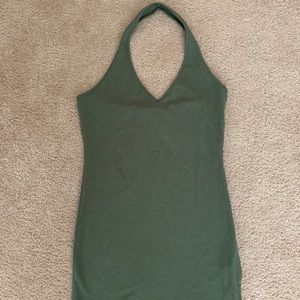 Olive green halter dress